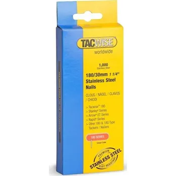 Hřebíky Tacwise 1067 typ 180 / 30 mm z nerezové oceli 18G, balení 1000 kusů 30 mm