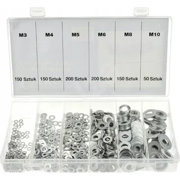 Vrták GEKO G02808 SADA OCELOVÝCH PODLOŽEK 900 KUSŮ