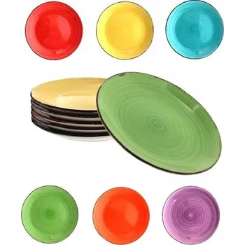 Talíř Dezertní talíř MPLCo, vícebarevný, kulatý, 19 cm, kamenina, 6 ks