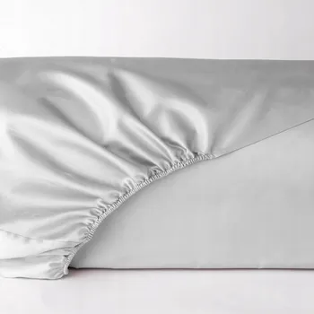 Prostěradlo Prostěradlo satén světle šedé s gumou 180x200 MARO HOME