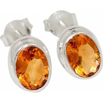Náušnice Citrín broušený náušnice pecky stříbro Ag 925 E926 0,5 cm, 1,9 g