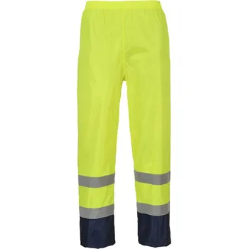 Pláštěnka PORTWEST Kalhoty Hi-Vis Classic Contrast H444, do pasu, do deště, reflexní POR-H444YNRXS XS Žlutá/navy