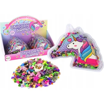 dětská sada na výrobu šperků Sada na Výrobu Náramků Korálky Přívěsky Bižuterie Jednorožec