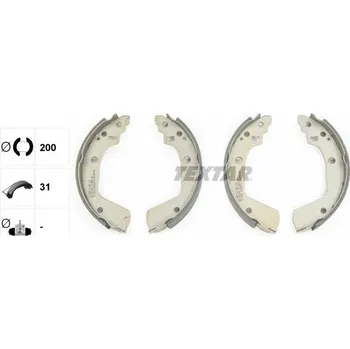 Brzdová čelist Sada brzdových čelistí TEXTAR 91078600