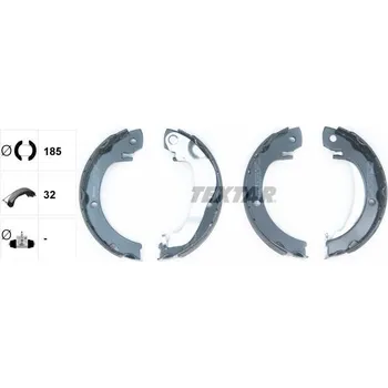 Brzdová čelist Sada brzdových čelistí, parkovací brzda TEXTAR 91077300