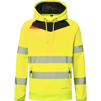 Pracovní oblečení PORTWEST Mikina s kapucí DX483 Hi-Vis, reflexní POR-DX483YBRXL XL Žlutá/černá