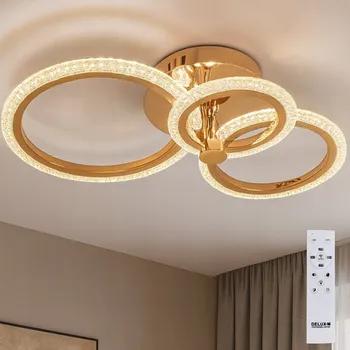 Stropní svítidlo chrom glamour lustr stropní svítidlo LED + dálkový ovladač