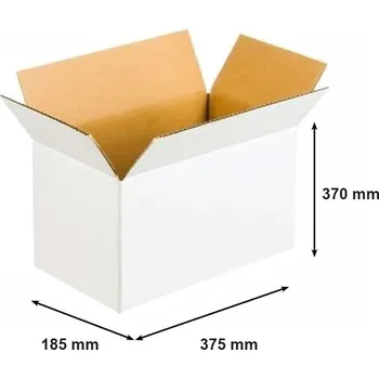 Kartonová krabice 375x185x370 mm 3 VVL bílá
