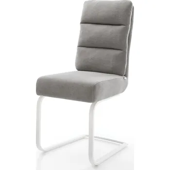 Jídelní židle DELIFE Jídelní židle Pela-Flex strukturovaná látka Měkký šedá jídelní židle plochá bílá taštičkové pružiny