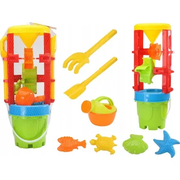 Hra na zahradu Velká sada hraček do písku – mlýnek, kyblík, formičky, barevná