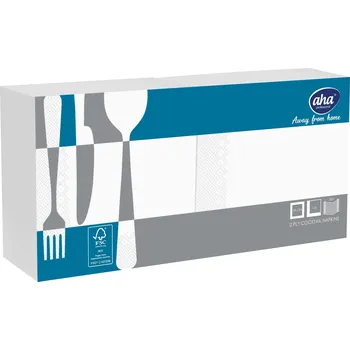 Papírový ubrousek Papírové ubrousky bílé 24x24 cm 2-vrstvé skládací AHA - 200 ks