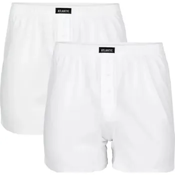 Pánské spodní prádlo Pánské trenýrky 2 pack 003 white - Atlantic bílá L