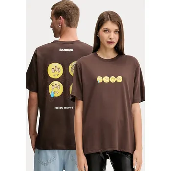 Pánské oblečení Bavlněné tričko Barrow F5BWUATH085 hnědá 89X, vel. M