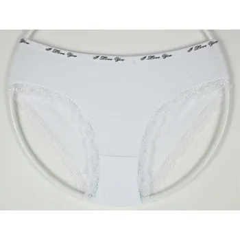 Kalhotky ELEVEK Bavlněné kalhotky s kraječkou K74 Velikost: L, Barva: bílá