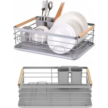 Odkapávač na nádobí Odkapávač (sušák) na nádobí Elitehoff, kovový, šedý, 43x32x14 cm
