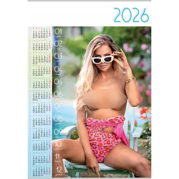 Obraz VELKÝ NÁSTĚNNÝ KALENDÁŘ Dívky Ženy Modelky Girls 2026 Ohnivé A25