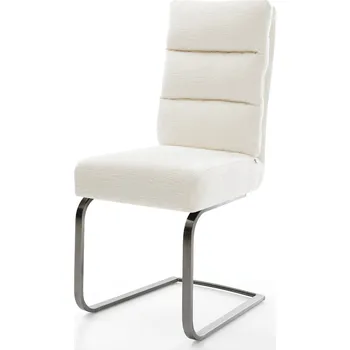 Jídelní židle DELIFE Jídelní židle Pela-Flex bouclé měkký béžová jídelní židle plochá grafit taštičkové pružiny