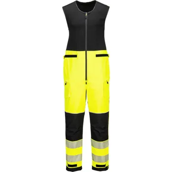 PORTWEST Kombinéza T150 PW3 Hi-Vis Rain Salopettes, bez rukávu, reflexní, nepromokavá POR-T150YBRS S Žlutá/černá