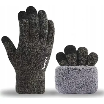Rukavice Zimní Zateplené Rukavice s Dotykovou Funkcí, Černo-Šedé