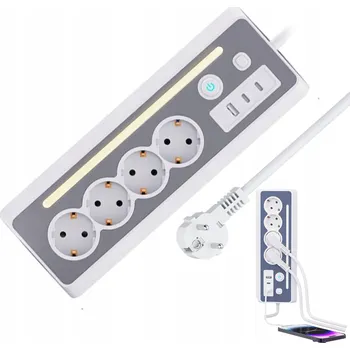 Napájecí kabel Prodlužovací Kabel lišta Bedee 1,5 m 4 ks bílá