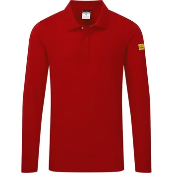 Pánské oblečení PORTWEST Polokošile AS23 Anti-Static ESD Polo, krátký rukáv POR-AS23DRRL L Červená sytě