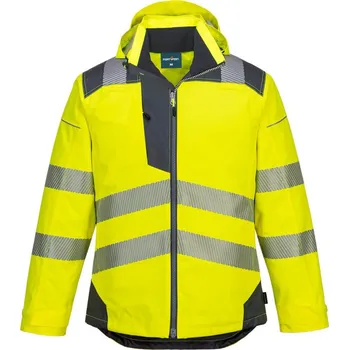 Pracovní oblečení PORTWEST Bunda do deště HiVis PW3 T400, zateplená, reflexní POR-T400YGYXXXL 3XL Žlutá/šedá