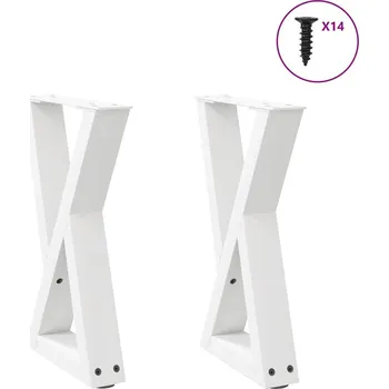 zahrada-XL Nohy konferenčního stolku 2 ks bílé 38 x (42-43,3) cm ocelové 4012701