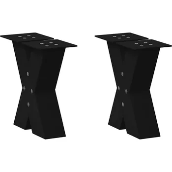 Jídelní stůl zahrada-XL Nohy konferenčního stolku ve tvaru X, 2 ks, černé, 30 x (30-31) cm, ocel 4012928