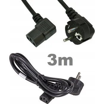 Napájecí kabel Napájecí kabel 230V SCHUKO-C13 úhlový 'lichoběžník' Cu 3x1.0mm2, 3m