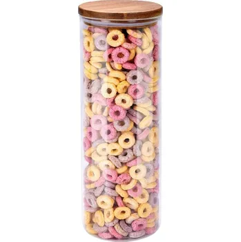 Dóza na potraviny KUCHYŇSKÁ SKLENĚNÁ NÁDOBA S VÍKEM NA POTRAVINY, NA CEREÁLIE, TĚSTOVINY ALPINA