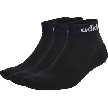 Pánské ponožky Adidas Linear Ankle Cushioned 3P IC1303 - black white L