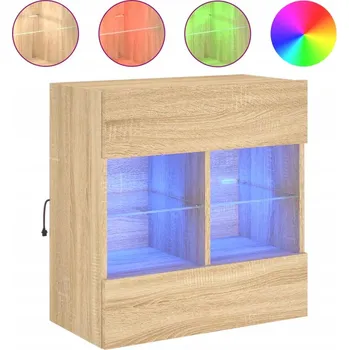 Televizní stolek Závěsná RTV skříňka dub sonoma s RGB LED osvětlením 58,5 x 30 x 60,5 cm