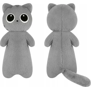 plyšák PLYŠOVÁ KOČKA PLYŠOVÝ MAZLÍČEK PŘÍTULNÍČEK 70 CM - MĚKKÁ PLYŠOVÁ HRAČKA ŠEDÁ KOČIČKA