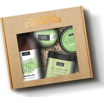 Koupelová kosmetika LAQ KIWI & HROZNOVÉ VÍNO SADA GEL 500ml + PEELING 220g + PĚNA 40g + BOMBA DO KOUPELE 120g