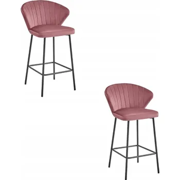 Jídelní židle Barová Židle GATTA - tmavě růžový samet / černé nohy x 1