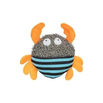 Hračka pro kočku Krab s catnipem, plyšová hračka pro kočky, 9 cm, šedá/oranžová/tyrkysová 1 ks