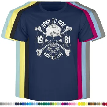 Pánské tričko levne-bavlnene-tricko-potisk-1981-chopper Barva: Denim - riflovina, velikost: S