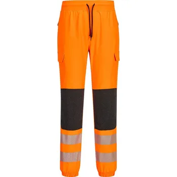 Pánská móda PORTWEST Kalhoty KX346 Hi-Vis Flexi třída 2 do pasu, reflexní POR-KX346OBRS S Oranžová/černá