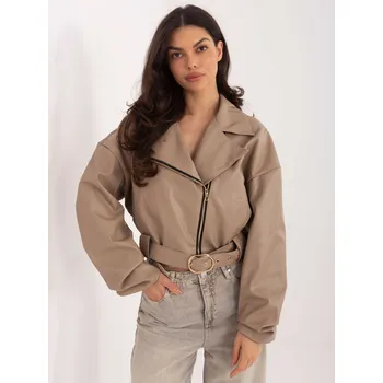 Dámská casual bunda Béžová kožená bunda RUE PARIS krémová 3503184