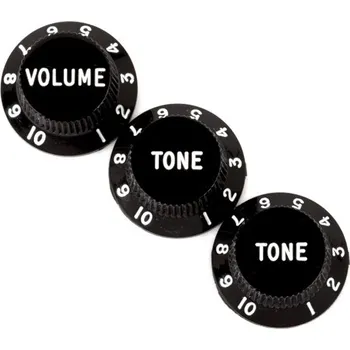 Příslušenství pro strunný nástroj Fender Stratocaster Knobs, Black + prodloužená záruka 3 roky