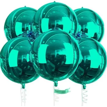 Party dekorace PartyWoo zelené balónky, 6dílná zelená narozeninová dekorace pro chlapce, 22palcové 4D fóliové
