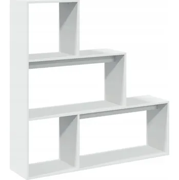 Knihovna Třípatrový regál, bílý, 123x29x123 cm