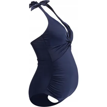 Dámské plavky Těhotenské plavky jednodílné s vázáním, tmavě modré - Velikost L