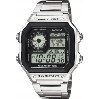Hodinky Pánské hodinky Casio AE-1200WHD-1AVEF stříbrný náramek
