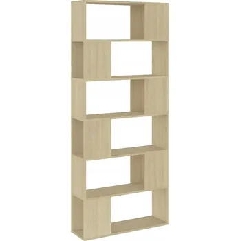 Knihovna Regál/přepážka 80 x 24 x 186 cm dub sonoma, 6 přihrádek, nutná montáž