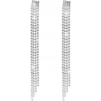 Náušnice Náušnice visací stříbrné dlouhé se zirkony a střapci