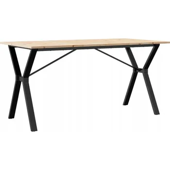 Jídelní stůl Jídelní stůl z masivního borovicového dřeva a ocelovým rámem 160x80x75 cm