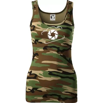 Zrcadlovka obrys - Dámské Maskáčové tílko - M ( Hnědý maskáč )