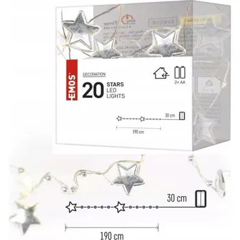 Vánoční osvětlení EMOS DCGW07 20 LED teplá bílá