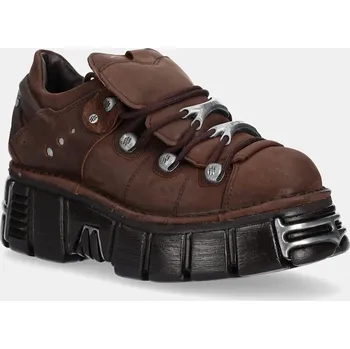 Pánské tenisky Kožené tenisky New Rock METALLIC M.120N.C56 hnědá 89X, EUR 44